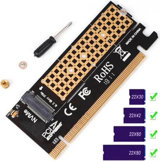 Alt view image 5 of 6 - M.2 NVMe SSD NGFF TO PCIE 3.0 X16 X4 Adapter M Key Interface Expansion Card Full Speed Support 2230 to 2280 SSD