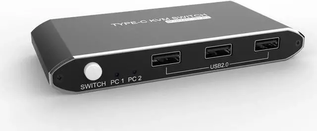 Alt view image 2 of 6 - C KVM Switch 4K 60hz 2 Port Usb 2.0 2x1 to hdmi Kvm Converter Mouse Keyboard Switcher For Computer with type C cables