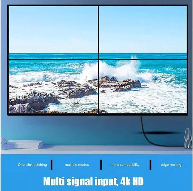 Alt view image 3 of 7 - Video Wall Controller Splicer, 4K @30Hz 4 Port HDMI Multimedia Interface Switcher, IR RS232 2X2 TV 4K 1x2 1x3 1x4 Processor SPDIF 3.5mm Out Audio HDMI Video Splicer Splitter Switch