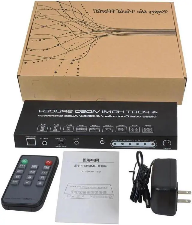 Alt view image 2 of 7 - Video Wall Controller Splicer, 4K @30Hz 4 Port HDMI Multimedia Interface Switcher, IR RS232 2X2 TV 4K 1x2 1x3 1x4 Processor SPDIF 3.5mm Out Audio HDMI Video Splicer Splitter Switch