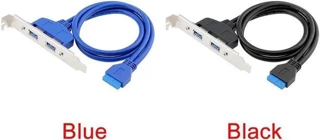 Alt view image 2 of 6 - Female Header PCI For PC Panel To 20Pin Screw Mount Computer Rear Bracket Motherboard Copper Wire Baffle Cable Dual USB 3.0