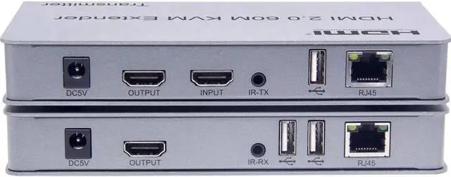 Alt view image 6 of 6 - 4K 60HZ HDMI 2.0 KVM Extender Via RJ45 Ethernet CAT6 Cable to 60M HDMI USB Extender Video Audio Transmit Support Keyboard Mouse