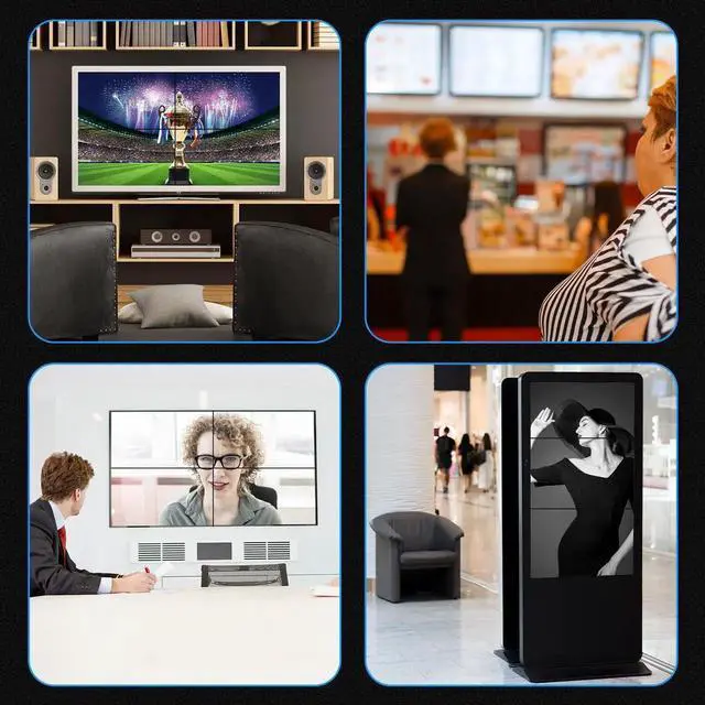 Alt view image 2 of 6 - 2x2 HDMI DVI Video Wall Controller 1080P@60Hz with Remoter 3.5mm 1X2 1X3 1X4 2X1 3x1 4X1 2X2 Video Splitter 180 Flip