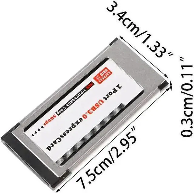 Alt view image 4 of 6 - High Speed PCI-E PCI Exprss To 2 Port USB 3.0 34 mm Expresscard Card Converter Adapter