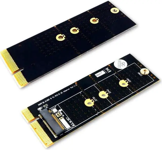 Alt view image 3 of 6 - +Gold M.2 SSD Cooling Support M Key 2230 2280 M2 SSD PCI Express Adapter Led M.2 NVMe SSD NGFF To PCIE 3.0 X4 Raiser Card