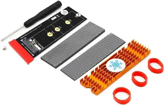 Alt view image 2 of 6 - +Gold M.2 SSD Cooling Support M Key 2230 2280 M2 SSD PCI Express Adapter Led M.2 NVMe SSD NGFF To PCIE 3.0 X4 Raiser Card