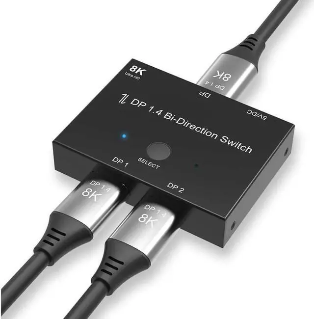 Main image of DisplayPort 8K DP 1.4 Switch Bi-Direction 8K 30Hz 4K 120Hz Splitter Converter for Multiple Source and displays.