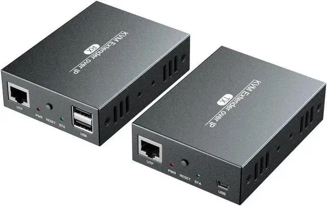 Alt view image 5 of 6 - 150M IP HDMI-compatible KVM Extender IP UTP/STP Cat5e/6 RJ45 Ethernet Cable 1080P 60Hz HDMI-compatible USB Extender Network