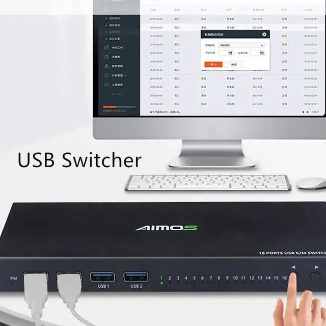 Alt view image 4 of 6 - USB 2.0 Switch KVM Switcher Splitter Box for 16 PC Sharing Printer Keyboard Mouse KVM 4K USB HDMI Switch Box Video Display NEW
