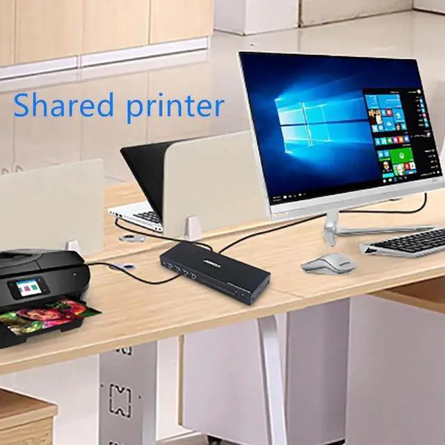Alt view image 5 of 6 - USB 2.0 Switch KVM Switcher Splitter Box for 16 PC Sharing Printer Keyboard Mouse KVM 4K USB HDMI Switch Box Video Display NEW