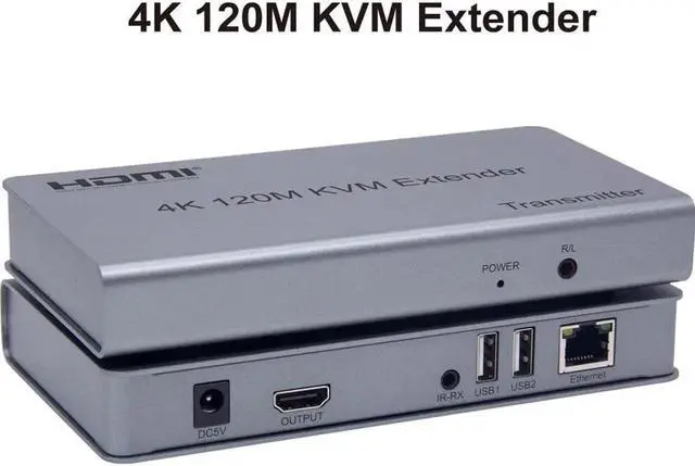 Main image of 4K 120M KVM HDMI Extender By RJ45 Ethernet Cat5e Cat6 Cable Video Transmitter Receiver Support USB Mouse Keyboard Touch Screen