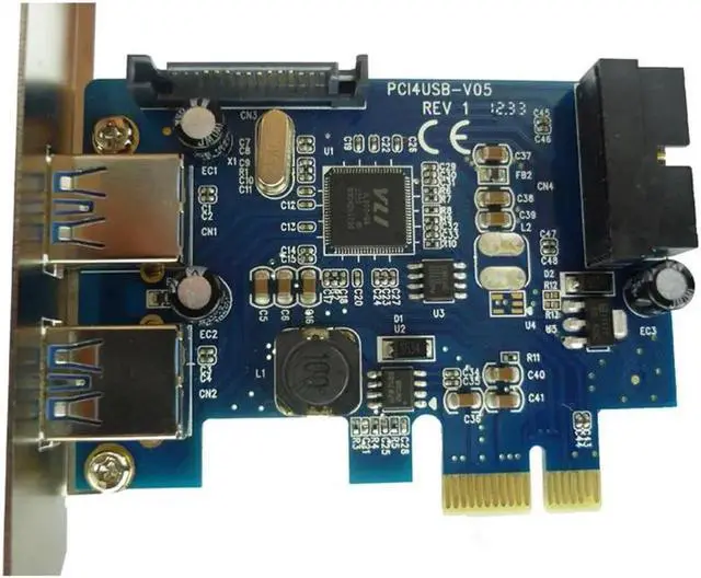 Alt view image 3 of 3 - 1 pcs SuperSpeed 2-Port USB 3.0 19-pin USB3.0 PCI-E PCI Express pcie Card Motherboard 20P 20 pin Connector Expansion Card