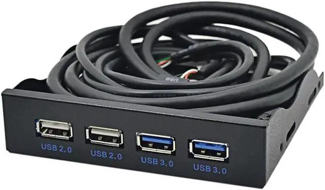 Alt view image 2 of 6 - HUB USB 2.0 USB 3.0 4 Port Front Panel USB3.0 Hub Splitter Internal Combo Bracket Adapter for Desktop 3.5 Inch Floppy Bay(Silver)
