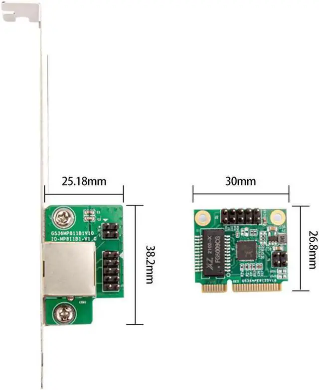 Alt view image 3 of 6 - 2.5GBase-T Gigabit Network Adapter with 1 Port 2500Mbps Mini PCIe 2.5gb Ethernet Card RJ45 LAN Controller Card