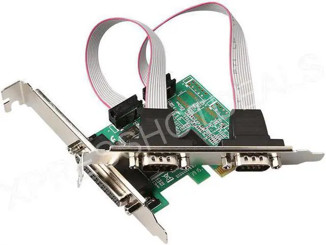 Alt view image 4 of 4 - 2 Ports RS-232 Serial COM & 1 Port Printer Parallel LPT Port to PCI-E Adapter