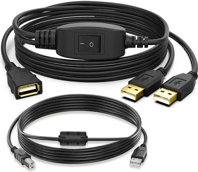 Main image of USB Splitter 1 in 2 Out,Printer Splitter Switch for Two Computers,USB B Male to Dual USB Male Adapter Cable for Printer Scanner Fax Machine (5ft, One Side Working at A Time)