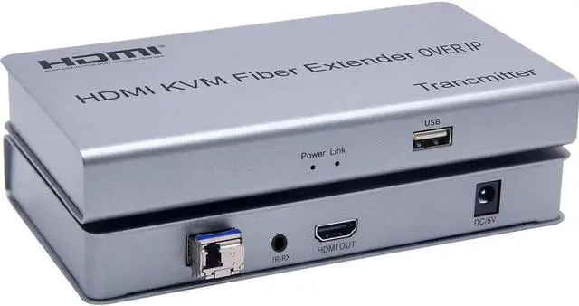Alt view image 3 of 6 - 20km HDMI USB KVM Fiber Extender Over IP Single Mode Fiber-LC Fiber Optic Transceiver Audio Video Converter Transmitter Receiver
