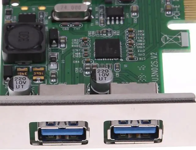 Alt view image 6 of 6 - PCI-E Express x1 to 2-Port USB 3.0 Controller Card Adapter Hub 5Gb/s Super speed PCIE Expansion Card for computer
