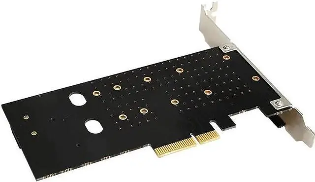 Alt view image 5 of 5 - PCIe to M.2 NVMe SSD NGFF Riser Card 110mm M Key and B Key Dual Interface with SATA Port Converter Adapter Expansion Card for PC