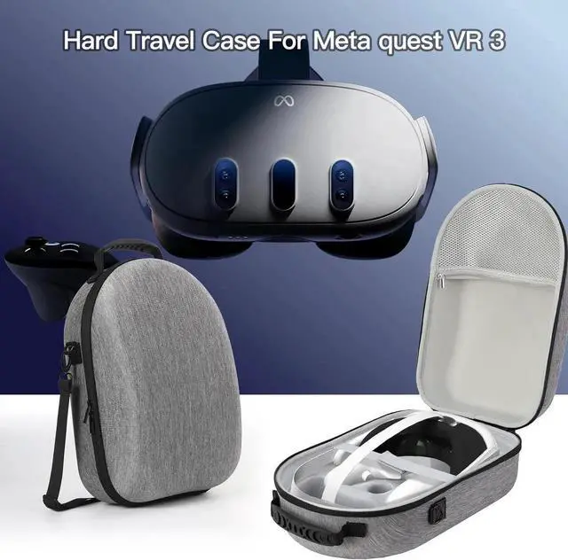 Alt view image 4 of 7 - Travel Carrying Case for Quest 3 VR Glasses Gaming Headset Controllers