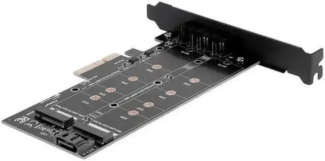 Alt view image 4 of 6 - M.2 NGFF+NVME Adapter Card Dual 12V+3.3V voltage PCI-E 4X to NGFF SSD Adapter Card B-key+M-key for m2 2230/2242/2260/2280