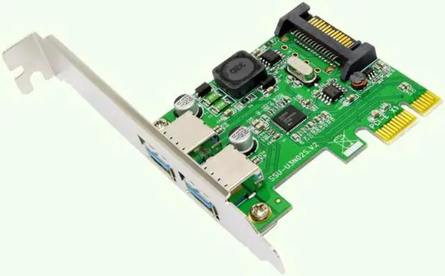 Alt view image 5 of 6 - PCI-E Express x1 to 2-Port USB 3.0 Controller Card Adapter Hub 5Gb/s Super Speed