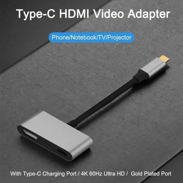 Alt view image 6 of 6 - Aomoproing 2018 Type-C To HDMI Adapter With PD Power Port USB C USB 3.1 To HDMI Converter 4K 60Hz For Macbook MateBook S8 Mate 10