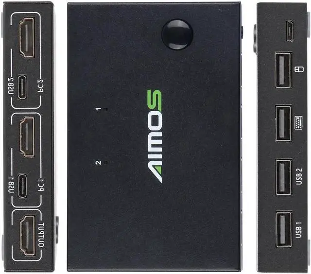 Alt view image 3 of 6 - HDMI-compatible Splitter 4K Switch KVM switch Usb 2.0 2 in1 Switcher For computer monitor Keyboard And Mouse EDID / HDCP Printer