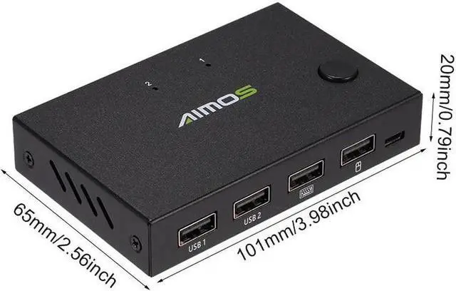 Alt view image 2 of 6 - HDMI-compatible Splitter 4K Switch KVM switch Usb 2.0 2 in1 Switcher For computer monitor Keyboard And Mouse EDID / HDCP Printer