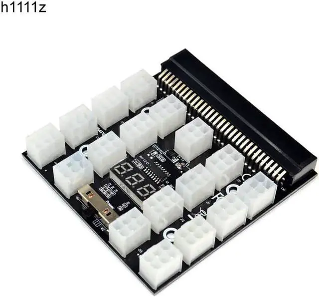 Main image of Black PCI E 17* 6Pin Power Supply Breakout Board Adapter 1200w/750w 12V for (1200W) for Ethereum BTC Antminer Miner Mining