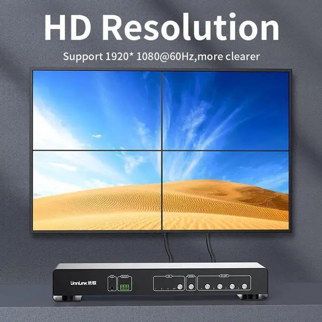 Alt view image 3 of 6 - 4 In 4 Out HDMI DVI Video Wall Controller 1080P TV Splicing 1X2 1X3 1X4 2X1 3x1 4X1 2X2 HDMI Splitter Switch