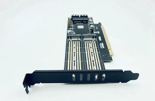 Alt view image 5 of 6 - SATA M.2 Adapter PCIE M.2 to SATA SSD M.2 SATA Adapter NVME M Key + AHCI NGFF B Key + MSATA 3in1 Riser Card