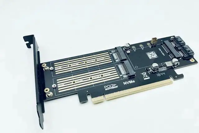 Alt view image 2 of 6 - SATA M.2 Adapter PCIE M.2 to SATA SSD M.2 SATA Adapter NVME M Key + AHCI NGFF B Key + MSATA 3in1 Riser Card