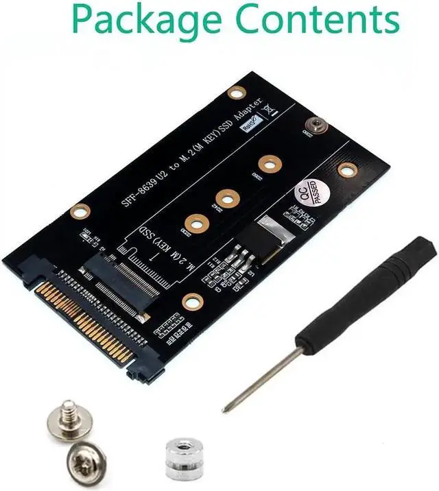 Alt view image 3 of 6 - U.2 SFF 8639 to M2 SSD Adapter U.2 to M.2 NVME SSD M Key Expansion Card Board for 2230 2242 2260 2280 M2 SSD