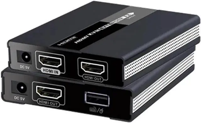 Alt view image 6 of 6 - HDMI KVM Extender Switch Over RJ45 Ethernet Network USB KVM HDMI Extension 60M POC 1080P Over CAT5e/6 For PS4 USB