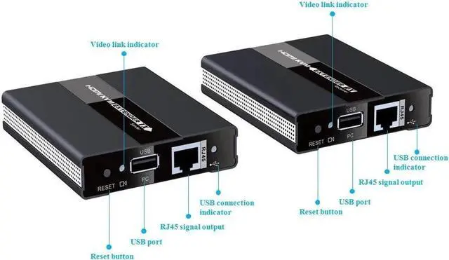 Alt view image 2 of 6 - HDMI KVM Extender Switch Over RJ45 Ethernet Network USB KVM HDMI Extension 60M POC 1080P Over CAT5e/6 For PS4 USB