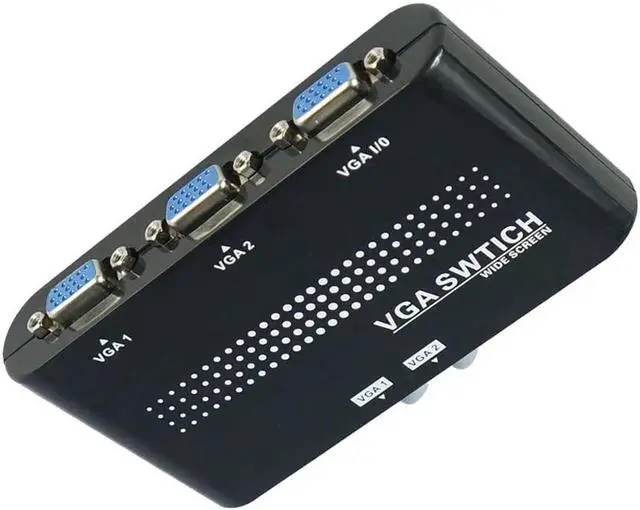 Alt view image 3 of 6 - Aomoproing 2 In 1 Out VGA/SVGA Manual Sharing Selector Switch Switcher Box For LCD PC KVM Switches Display Sharing 1080 HD Video Converter