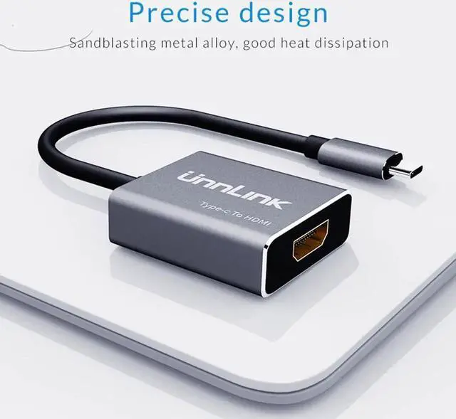 Alt view image 5 of 6 - Unnlink USB C to HDMI 4K@30Hz Type C to HDMI 20cm Converter Thunderbolt 3 to HDMI Adapter MHL for MacBook pro Galaxy S8 S9 p20