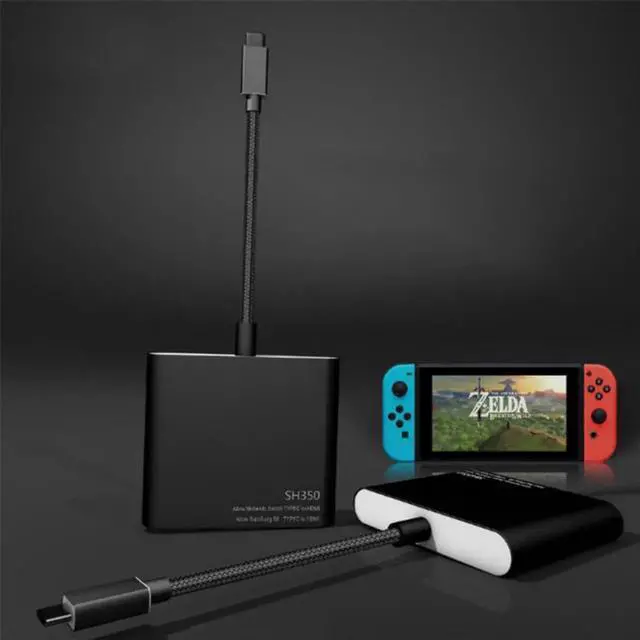 Alt view image 4 of 6 - EDAL Type C Adapter USB-C to HDMI / USB3.0 / Type-c Converter Type-C Hub Converter Adapter Portable Dock For Nintend Switch TV