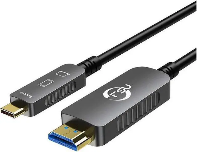 Alt view image 6 of 7 - USB 3.1 Type C to HDMI Fiber Optic Cable, 16.4ft/5M 18Gbps Ultra Speed Video Projection Cord, 4K@60hz, HDCP, 3D, Compatible with All Laptop Phones and Tablets with Type C & Thunderbolt 3 Interface