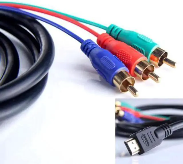 Alt view image 3 of 5 - kebidu 1080P 5FT 1.5M Male HDMI to 3 RCA Male Cable Video AV TV Composite Adapter Converter 3RCA Cable For XBOX 360