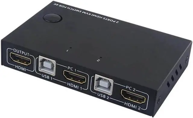 Main image of AM-KM201 HDMI KVM Switcher 4K 2 in 1 out KVM Switcher Keyboard Mouse USB Shared Display Synchronization Controller