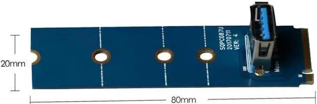 Alt view image 3 of 5 - M.2 NGFF to PCI E X16 Slot USB 3.0 Transfer Riser Card VGA Extension Adapter Extender for Graphics Card for BTC Miner Mining