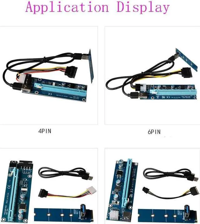 Alt view image 5 of 5 - M.2 NGFF to PCI E X16 Slot USB 3.0 Transfer Riser Card VGA Extension Adapter Extender for Graphics Card for BTC Miner Mining