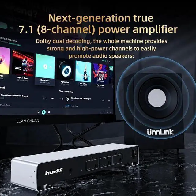 Alt view image 3 of 6 - Unnlink 4K60Hz HDMI Matrix 4 In 3 Out Switch with Optical 3.5mm Audio Splitter For Home Theater