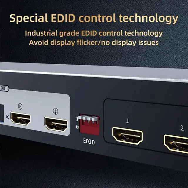 Alt view image 5 of 6 - Unnlink 4K60Hz HDMI Matrix 4 In 3 Out Switch with Optical 3.5mm Audio Splitter For Home Theater