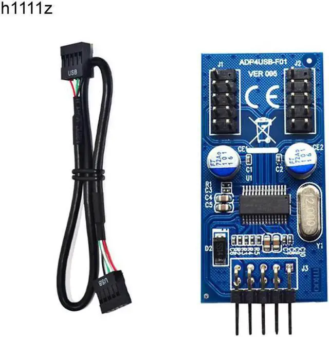 Main image of 9pin USB header Male 1 to 2 or 4 Female Extension Cable Card Desktop 9Pin USB HUB USB 2.0 9 pin Connector Adapter Port Multilier