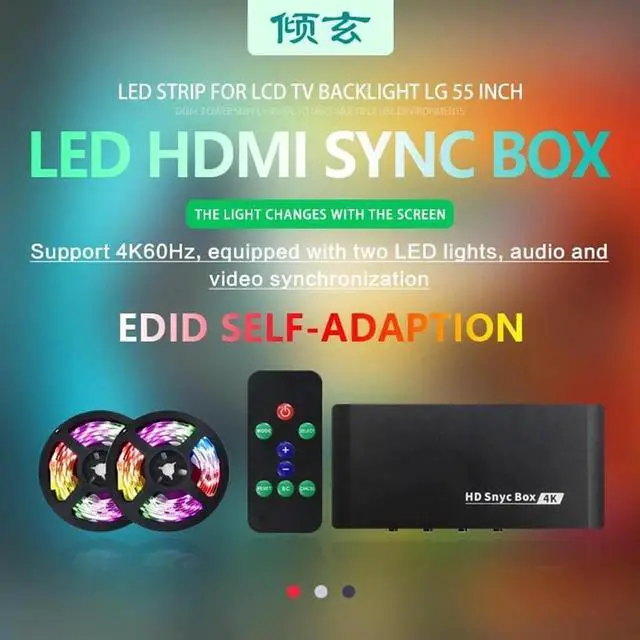 Main image of Smart led strips lights that sync with your PC for room lg TV 55 inch HDMI2.0 4K switch usb lamp synchronization Dimmer
