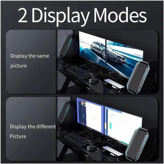 Alt view image 4 of 7 - Monitor DisplayPort HDMI KVM Switch, 4K @60Hz 2-Port Extended Display 2 in 2 Out DP + HDMI KVM Switch 2 Monitors 2 Computers Displayport and HDMI, with 2 x USB Ports