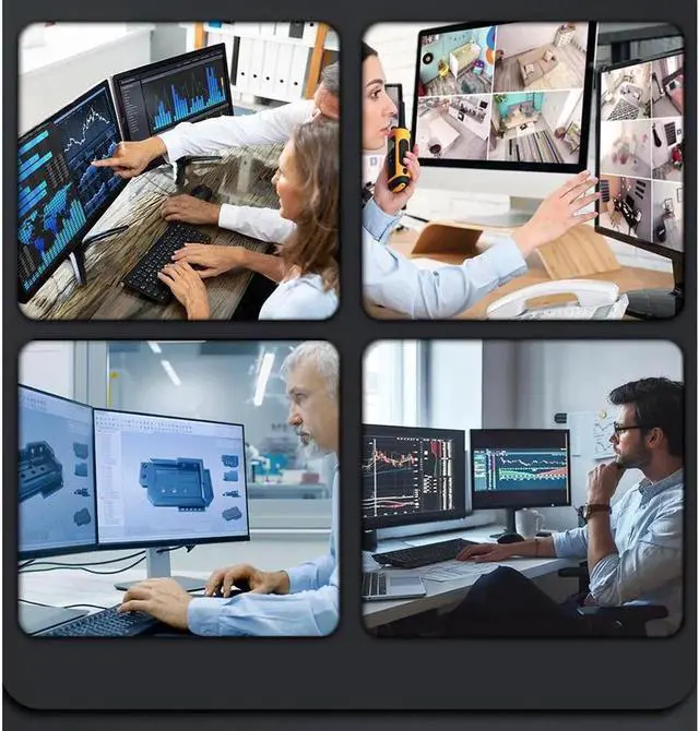 Alt view image 2 of 7 - Monitor DisplayPort HDMI KVM Switch, 4K @60Hz 2-Port Extended Display 2 in 2 Out DP + HDMI KVM Switch 2 Monitors 2 Computers Displayport and HDMI, with 2 x USB Ports